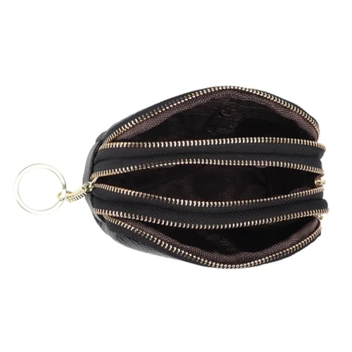 LIGIGWASH Kleine Cowhide Münzbörse mit Reißverschluss Handliche Kleingeldbörse für Damen Kompakte Change Pouch Hochwertiges Rindleder Sicherer Verschluss für Schlüssel und Karten von LIGIGWASH