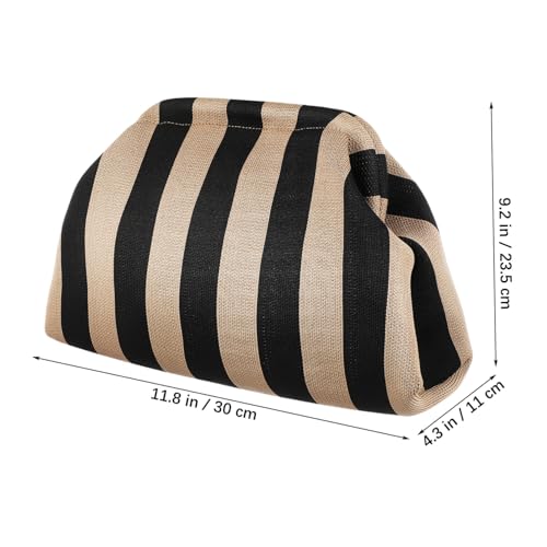 LIGIGWASH Kleine Damen Clutch Handtasche aus Polyester mit Feinem Streifenmuster Leicht und Kompakt für Hochzeit Party Bankett und Alltag Modisch und Vielseitig Einsetzbar von LIGIGWASH
