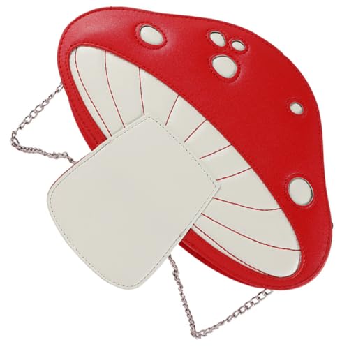LIGIGWASH Kleine Pilz umhängetasche mit Reißverschluss Verstellbarem Schultergurt Trendigem Cartoon design Leichte Crossbody Handytasche für Damen Robuste und Kompakte Alltagstasche von LIGIGWASH