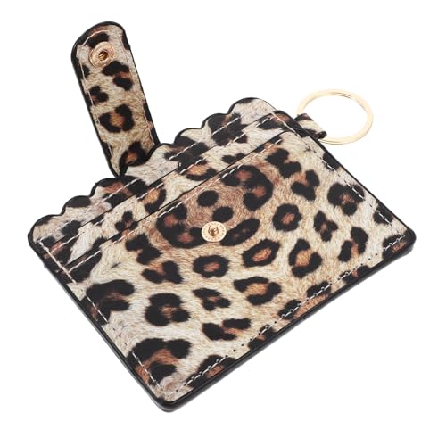 LIGIGWASH Kompakte Damen Geldbörse aus PU Material mit Leopardenmuster Kreditkartenetui mit Knopfverschluss und Schlüsselring Leicht Tragbar als Geschenk für Frauen von LIGIGWASH