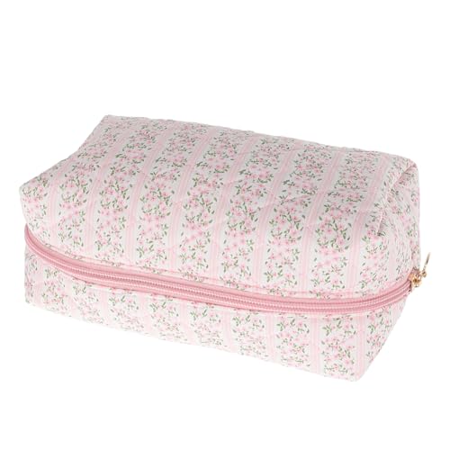 LIGIGWASH Kosmetiktasche Mit Blumenmuster Make Up Pinsel Reise Make Up Tasche Münztasche Ästhetische Make Up Tasche Blumen Make Up Tasche Bleistifttasche Für Frauen Reisetasche Make von LIGIGWASH