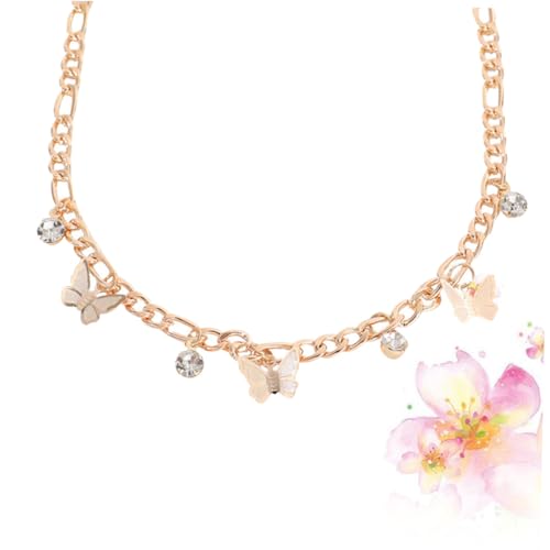 LIGIGWASH Kreative Halskette mit Strassanhänger Goldfarbene Ketten für Damen Modische Collierkette Langlebiges Legierungsmaterial Perfektes für Freundinnen und Frauen von LIGIGWASH