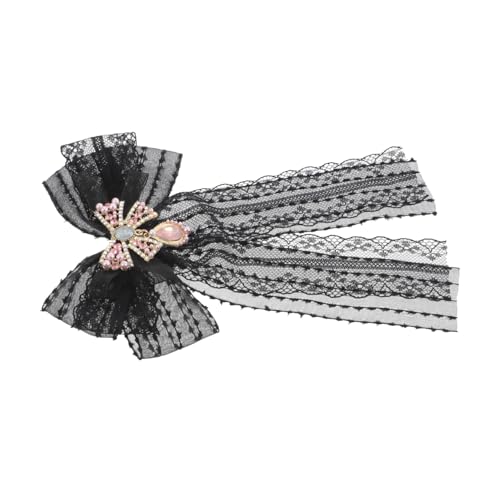 LIGIGWASH Lässige Damenbrosche Schleifen Krawattennadel Spitze mit Strass Vielseitiges Modeaccessoire für Blusen Kleider und Anzüge Eleganter Schmuck für Schule und Besondere Anlässe von LIGIGWASH