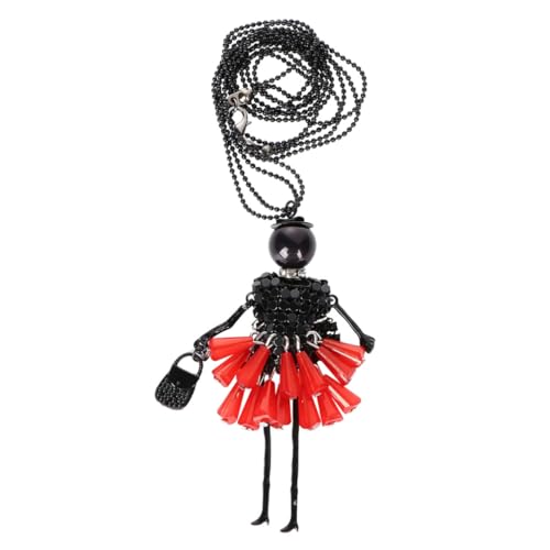 LIGIGWASH Lange Cartoon Kette für Frauen Lustiger Anhänger Rot für Partys und Festivals Leicht und Hautfreundlich und Gefertigt von LIGIGWASH