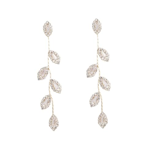 LIGIGWASH Lange Damen Ohrringe Design Silber Ohrstecker mit Zirkonia Vergoldete Quasten Ohrhänger Modische Kreative Ohrpendants für Frauen Eleganter Schmuck für Alltag und Party von LIGIGWASH