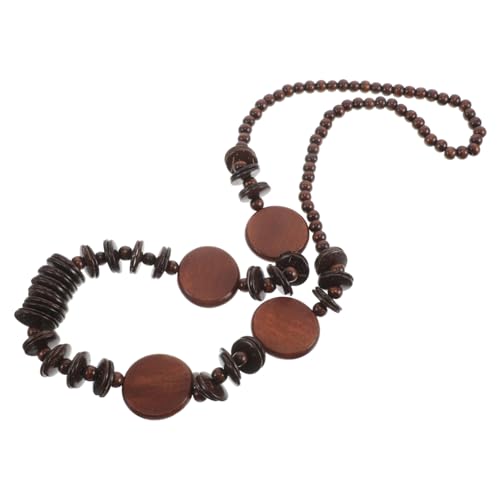 LIGIGWASH Langkettige Boho Halskette für Frauen mit Handgefertigten Geometrischen Kokosnussschalen perlen Leichter Ethno schmuck für Sommer Strand und Festivalmode von LIGIGWASH