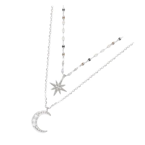 LIGIGWASH Layered Choker Halskette Mit Funkelnden Zirkonia Für Damen Und Mädchen Einstellbare Mond Sternenkette Eleganter Modeschmuck Für Jeden Anlass von LIGIGWASH