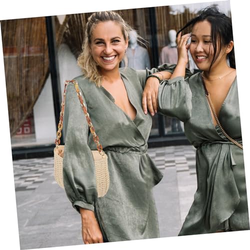 LIGIGWASH Leichte Handgewebte Strohtasche Damen Schultertasche mit Stabiler Struktur Praktische Strandtasche für Sommer Urlaub Alltag Geeignet als Umhängetasche und Einkaufstasche von LIGIGWASH