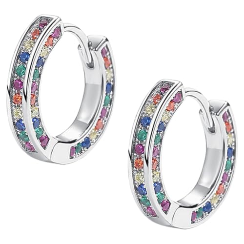 LIGIGWASH Leichte Kleine Creolen Ohrringe mit Funkelnden Strasssteinen Damenohrringe Vielseitig für Alltag und Abendveranstaltungen Geeignet von LIGIGWASH