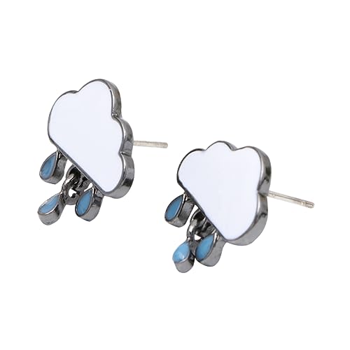 LIGIGWASH Leichte Wolken Ohrringe Damen mit Niedlichem Regentropfen Design Langlebige Legierung Ohrstecker Modischer Anhänger für Freundin Geburtstag Alltag von LIGIGWASH