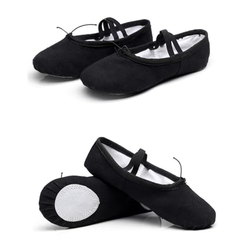 LIGIGWASH Leichte rutschfeste Ballettschuhe mit Elastischem Band Atmungsaktive Yogaschuhe für Damen und Weiche Sohle Vielseitig für Yoga Ballett Modernen Tanz Schwarz von LIGIGWASH