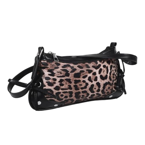 LIGIGWASH Halbmond-umhängetasche Mit Leopardenmuster Für Damen Pu-schultertasche Mit Schleife Kleine Freizeittasche Zum Einkaufen Und Arbeiten von LIGIGWASH