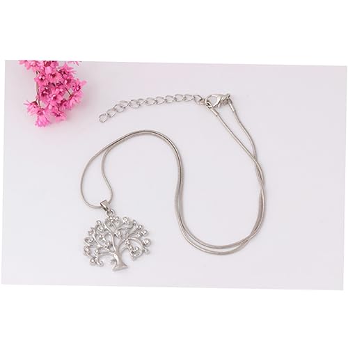 LIGIGWASH Life Tree Anhänger Halskette Silber Damen Kette mit Diamanten Lebensbaum Design Elegant Schmuck für Hochzeit Party Alltag von LIGIGWASH