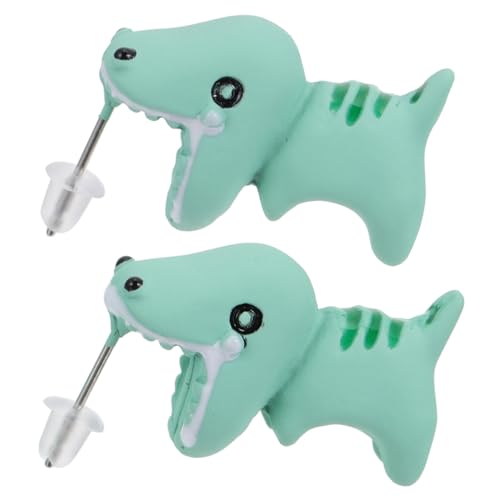 LIGIGWASH Lustige Dinosaurier Ohrstecker für Damen und Herren Kreativer Tier Design Ohrschmuck Niedliche Grüne Animal Earrings Ear Accessories Leichtes Beiß Ohrring von LIGIGWASH