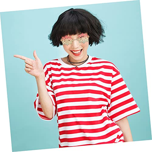 LIGIGWASH Lustige Randlose Schneeflocken Sonnenbrille mit Farbigem Verlauf Kreative Partybrille für Festliche Anlässe und Fotos Unisex Auffälliges Design Rot Gelb Grün LIGIGWASH Lustige Randlose Schneeflocken Sonnenbrille mit Farbigem Verlauf Kreative Partybrille für Festliche Anlässe und Fotos Unisex Auffälliges Design Rot Gelb Grün von LIGIGWASH