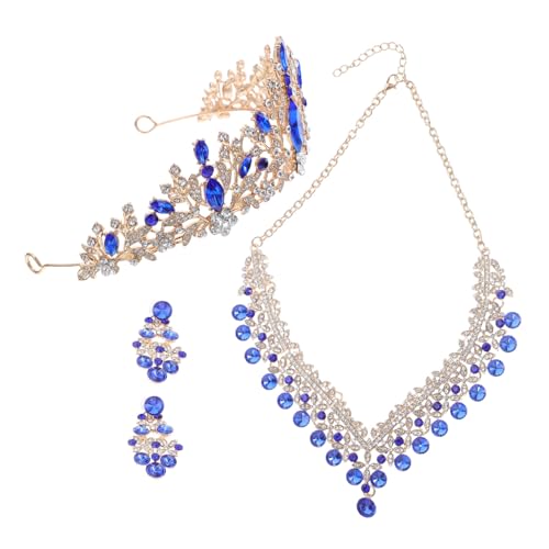 LIGIGWASH Göttinnenkrone Hochzeitsschmuck-sets Für Damen Mit Strass-kopfschmuck Halsketten Und Ohrring-set Für Brautschmuck Und Partys von LIGIGWASH