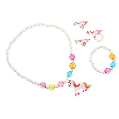 LIGIGWASH Einhorn Schmuckset Für Mädchen Junge Mädchen Mit Halskette Ring Armband Ohrring Filigran Und Kreativ Für Alltag Und Party von LIGIGWASH