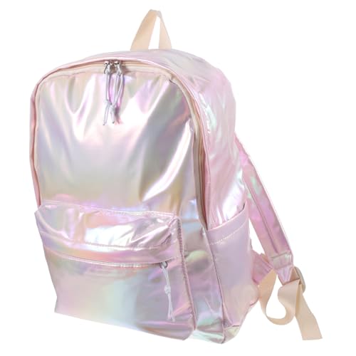 LIGIGWASH Mädchen Rucksack Pu Material Modischer Schulrucksack Für Frauen Ergonomisch Pink Freizeitrucksack Für Schule Und Reisen Groß von LIGIGWASH