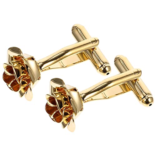 LIGIGWASH Manschettenknöpfe Herren Gold Blumen Design Hemd Cufflinks für Anzug Hochzeit Business Hochwertiger Schmuck für Männer Französische Stil Zubehör von LIGIGWASH
