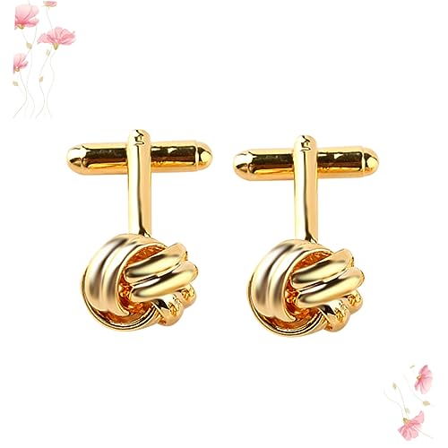 LIGIGWASH Manschettenknöpfe Herren Goldfarben Knotendesign Business Hemd Cufflinks Hochzeit Accessoires Geschenkidee für Männer Formelle Anlässe von LIGIGWASH