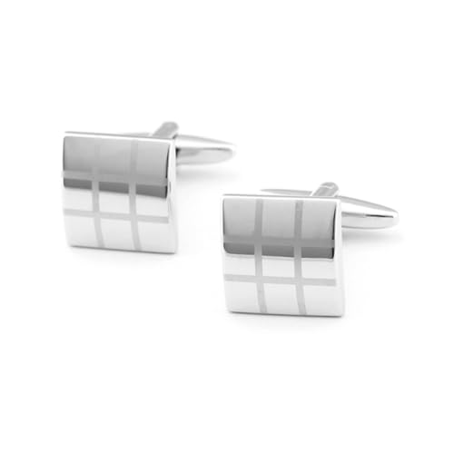 LIGIGWASH Manschettenknöpfe für Herren Lasergravur Silberne Stilvolle Cufflinks für Hochzeit Geburtstag oder für Formelle Anlässe von LIGIGWASH