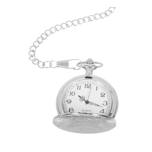 LIGIGWASH Mechanische Taschenuhr mit Arabischen Zahlen Klassische Handaufzug Uhr für Herren und Damen Vintage Gravur Metallgehäuse mit Kette für Formelle und Freizeit Anlässe von LIGIGWASH
