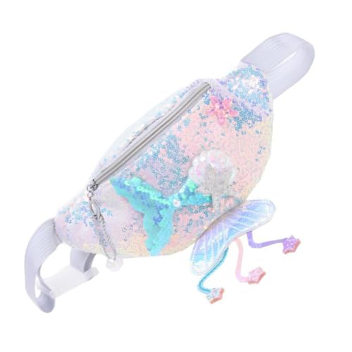 LIGIGWASH Meerjungfrau Gürteltasche für Mädchen Glitzernde Brusttasche Pailletten Verstellbare Hüfttasche für Kinder Praktische Umhängetasche für Freizeit und Reiseanlässe von LIGIGWASH