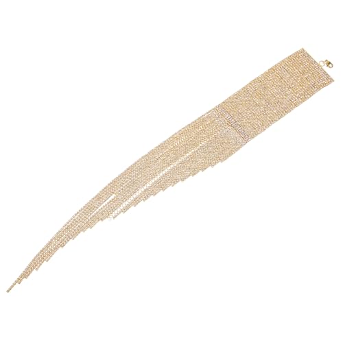 LIGIGWASH Mehrreihiges Boho Armband mit Funkelnden Strasssteinen und Großen Quasten Verstellbares Damen Schmuckstück für Prom Hochzeit und Festival Hautfreundlich und Langlebig Modisches von LIGIGWASH