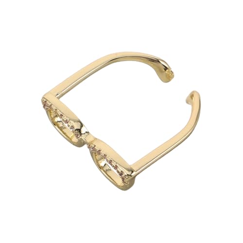 LIGIGWASH Mini Brillenring Damen Offener Verstellbarer Ring Kreatives Design Leichter Statement Schmuck Für Zeigefinger Modeaccessoire Alltag von LIGIGWASH