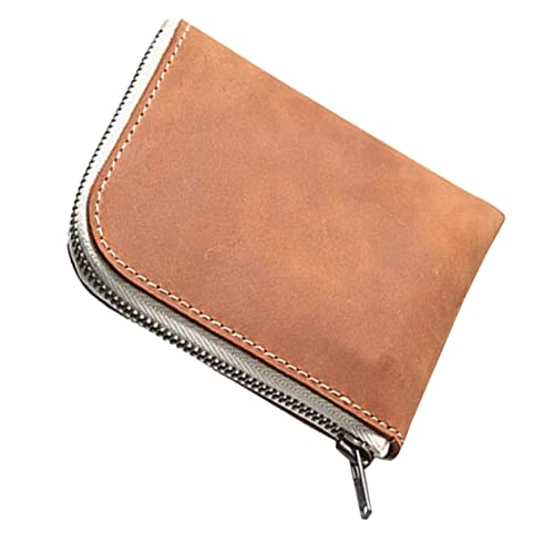 LIGIGWASH Echtes Kleiner Geldbörse mit Reißverschluss RFID Sicheres Kartenetui Tragbares Herrenportemonnaie für Kreditkarten und Ausweise Klein und Praktisch für Reisen und Alltag von LIGIGWASH