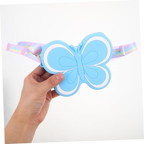LIGIGWASH Mini Geldbörse Schmetterlingsform Silikon Flexibel Stabil Süße Umhängetasche Für Mädchen Accessoire Sky von LIGIGWASH