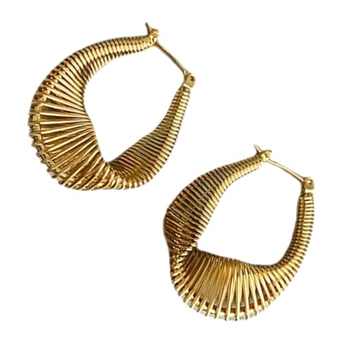 LIGIGWASH Minimalistische Creolen Ohrringe Damen Unregelmäßiges Spiraldesign Leichter Bequemer Sitz Doppelte Creolen für Frauen Ausgefallene Schmuckstücke für Alltag und Party von LIGIGWASH