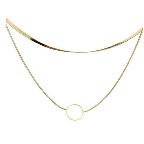 LIGIGWASH Minimalistische Doppelte Halskette Damen Doppellagige Kette Schlichtes Design Feiner Modeschmuck für Frauen Vielseitig Tragbar für Besondere Anlässe von LIGIGWASH
