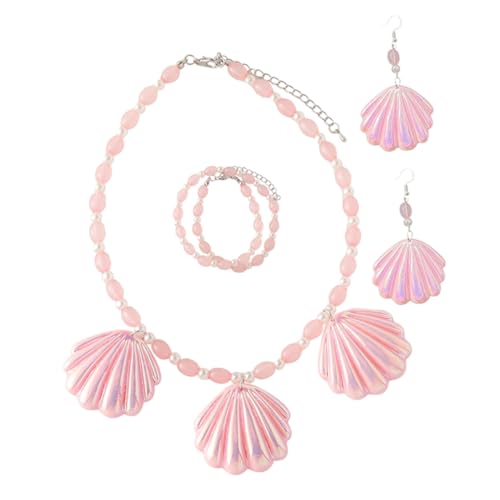 LIGIGWASH Mode Schmuckset Damen Muschelanhänger Halskette Ohrhänger Armband Leicht für Hochzeit Party von LIGIGWASH