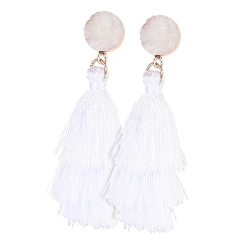 LIGIGWASH Moderne Vintage Quasten Ohrringe Damen Statement Hängend Leicht Boho Stil Sommer Modeschmuck Alltag Party von LIGIGWASH