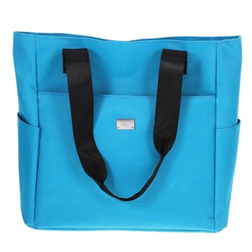 LIGIGWASH Modische Damen Tote Bag aus Strapazierfähigem Oxford Canvas Geräumige Handtasche mit Mehreren Fächern Vielseitige Einkaufstasche und Arbeitstasche für Alltag und Reisen Blau von LIGIGWASH
