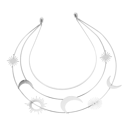 LIGIGWASH Modischer Bühnenkopfschmuck Göttinnen Kopfschmuck Sonnenstrahlen Stirnband Mädchen Festzug Stirnband Sterne Und Mond Haarband Party Stern Kopfschmuck Party Diademe Krone von LIGIGWASH