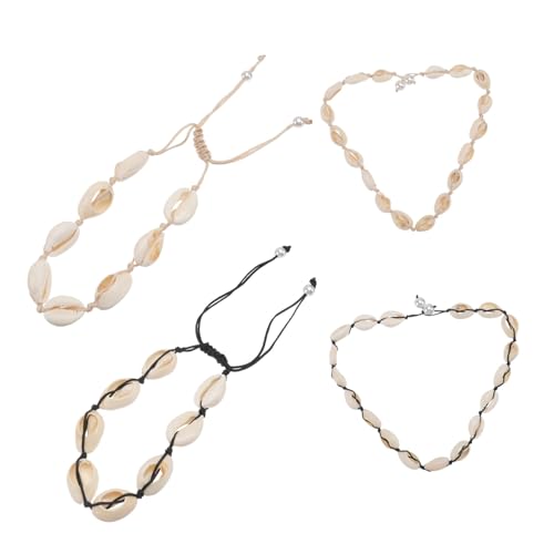 LIGIGWASH Modisches Muschelarmband Set für Damen Teiliges Set Weiße und Schwarze Ketten und Armbänder Hochwertigem Langlebigem Material Kreatives und Elegantes Design für Sommer von LIGIGWASH