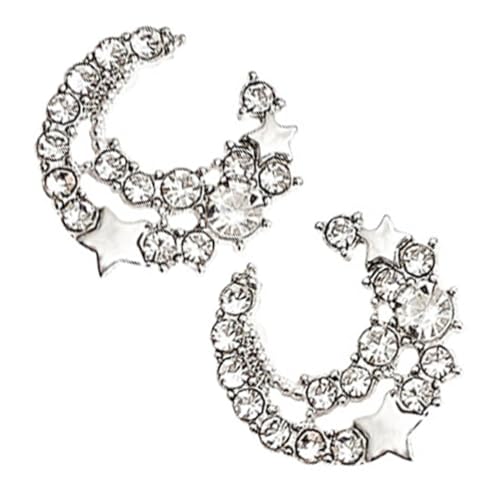 LIGIGWASH Mond und Stern Ohrstecker Damen Funkelnde Vollverzierte Schmuckstücke Langlebige Modische Studs für Alltag und Festliche Anlässe für Frauen und Mädchen von LIGIGWASH