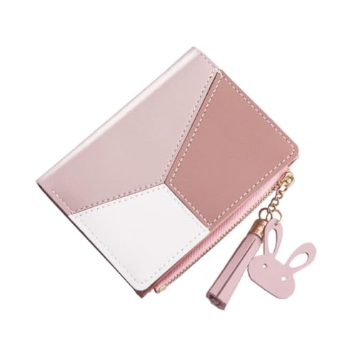 LIGIGWASH Multifunktionale Kurze Damen Geldbörse aus PU mit Tassel Tragbare Börse Kleiner Portabler Geldbeutel mit Reißverschluss Kleine Brieftasche für Karten und Münzen von LIGIGWASH