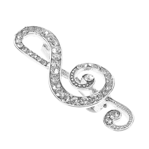 LIGIGWASH Notenbrosche Mit Strasssteinen Anstecknadel Aus Legierung Für Herren Und Damen Modisches Accessoire Für Outfits Mit Musikmotiv Für Formelle Anlässe Und Kleidung von LIGIGWASH