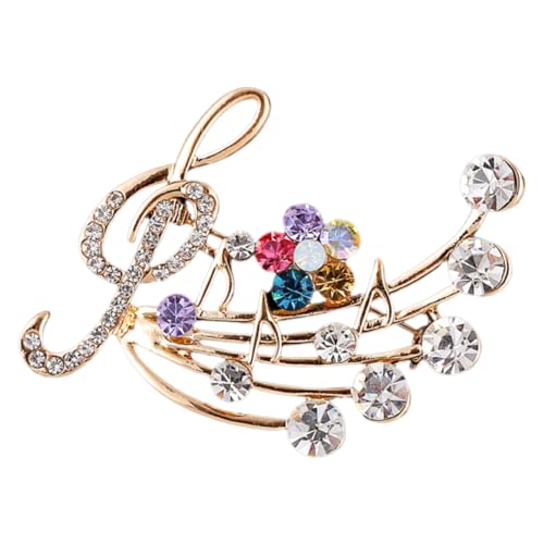 LIGIGWASH Musiknoten Brosche mit Strass Edle Anstecknadel in Champagnergold Modisches Accessoire für Damen für Rucksäcke Hüte und Kleidung bei Partys Weihnachten und Hochzeiten von LIGIGWASH