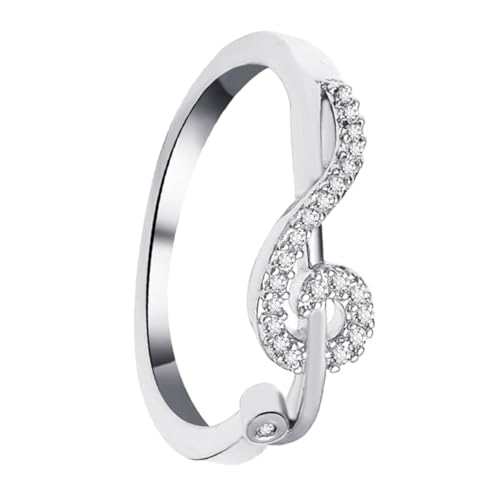 LIGIGWASH Legierungsring in Notenform Modischer Musik-fingerring Schlichter Stil Kreatives Design Accessoire Für Frauen Dekoration Mit Musikthema Ersatzring Für Finger von LIGIGWASH