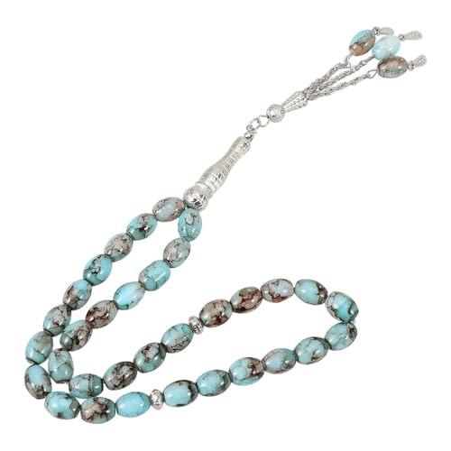 LIGIGWASH Muslimische Gebetsperlen Armband aus Leichtem Verschleißfestem Glas in Hellblau Handgefertigte Kette mit Farbigen Perlen Geeignet für Männer und Frauen Geschenk für Gläubige LIGIGWASH Muslimische Gebetsperlen Armband aus Leichtem Verschleißfestem Glas in Hellblau Handgefertigte Kette mit Farbigen Perlen Geeignet für Männer und Frauen Geschenk für Gläubige von LIGIGWASH