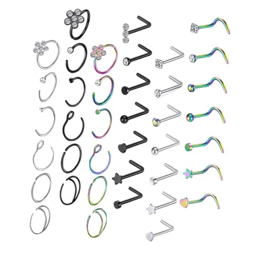 LIGIGWASH Nasenpiercing Nasenringe und Nasenstecker Leicht Glänzend Modisch für Damen und Herren Vielseitig als Ohr und Lippenring Geeignet LIGIGWASH Nasenpiercing Nasenringe und Nasenstecker Leicht Glänzend Modisch für Damen und Herren Vielseitig als Ohr und Lippenring Geeignet von LIGIGWASH