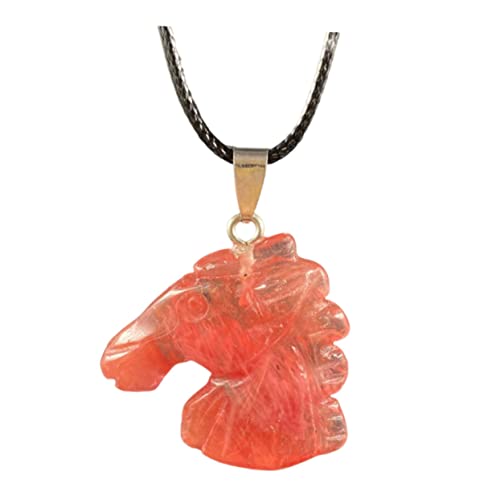 LIGIGWASH Natürlicher Steinanhänger Pferdekopf Dekorativer Schmuckanhänger zum Selbermachen Robustes Material für Kette für Mädchen und Pferdeliebhaber Geschenkidee Zufällige Farbe von LIGIGWASH