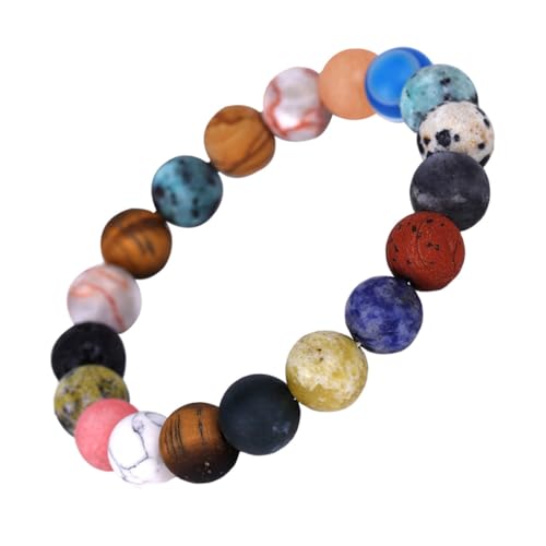 LIGIGWASH Natürliches Steinarmband Sonnensystem Modell mit Planeten Kreatives Handornament Tägliches Armband für Damen und Herren Langlebiges Geschenkaccessoire für Jeden Anlass von LIGIGWASH
