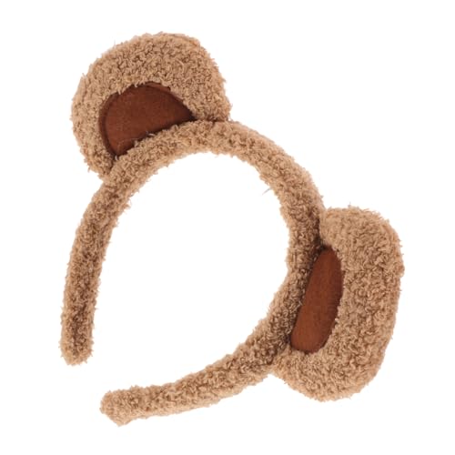 LIGIGWASH Niedliches Bärenohren Haarband Plüsch Haarreif Kuscheliges Kostüm Accessoire für Erwachsene und Mädchen Braun Flauschiger Bärenkopf Stirnband für Party und Alltag von LIGIGWASH