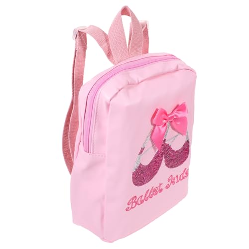 LIGIGWASH PU Ballett Tanzrucksack für Mädchen mit Verstellbarem Schultergurt Glitzernde Tanzschuh Tasche Strapazierfähiges Material als Schul und Ballettschule Rucksack in Rosa von LIGIGWASH