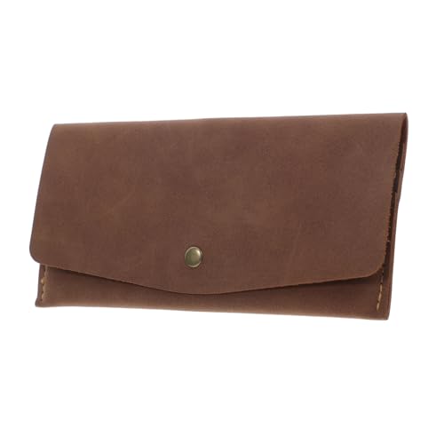 LIGIGWASH PU Geldbörse Budget Umschlag System mit Druckknopf Langlebiges Portemonnaie für Kartenorganisation Mehrfach Verwendbar Unisex Vintage Geldbeutel für Alltag und Geschenk Hellbraun von LIGIGWASH